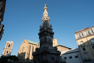 Fototapeta na wymiar Obelisk in center of Naples