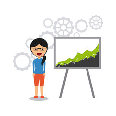 Business growth funds flat icons vector illustration design