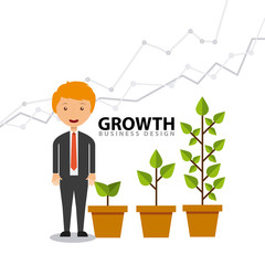 Business growth funds flat icons vector illustration design