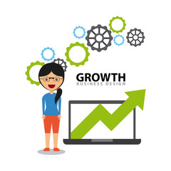 Business growth funds flat icons vector illustration design