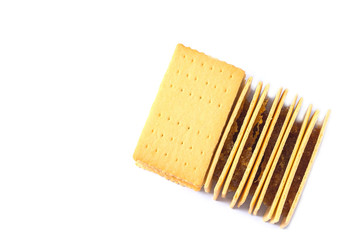 Pineapple biscuit isolated on white background.