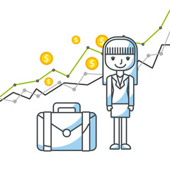 Business growth funds flat icons vector illustration design