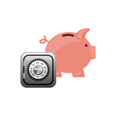 piggy savings with economy icon vector illustration design