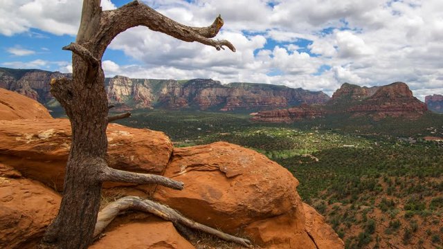 MoCo Tracking Time Lapse of Panoramic View atop Airport Mesa in Sedona Long Shot
