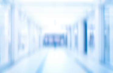 abstract defocused blurred background, empty business corridor or shopping mall. Medical and...