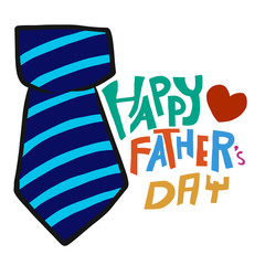 Happy father's day word and tie cartoon illustration