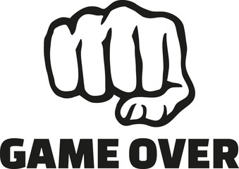 Fist front with game over