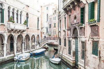 Fototapeta na wymiar Traditional canal in Venice from one of the most beautiful viewp