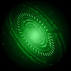 Abstract circle technology background with bright flare