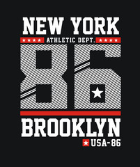 Athletic sport new york typography, t-shirt graphics varsity, vectors