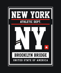 New York Athletic typography, t-shirt graphics, vectors