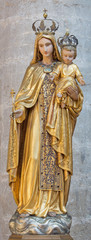 BRESCIA, ITALY - MAY 23, 2016: The carved polychrome statue of Madonna in church Chiesa di Santa...