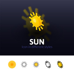 Sun icon in different style