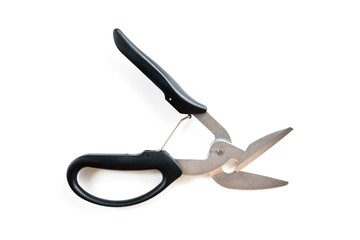 leather scissor on white background