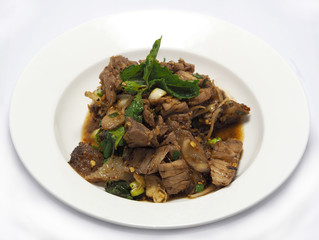Thai Beef or Meat salad with chilli, Thai name is 