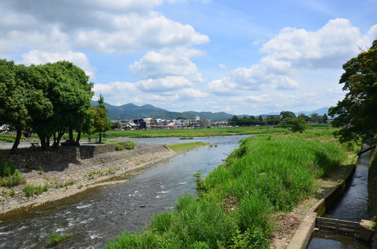 View landscape of Togetsukyo Bridge across the Oi River at Arash