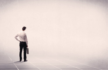 Business person standing in empty space