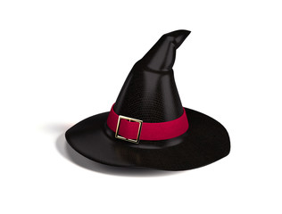 Witch hat isolated on white.
