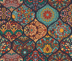 Seamless pattern. Vintage decorative elements.