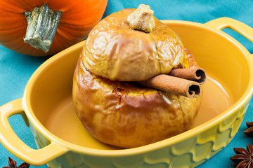 Thanksgiving menu. Stuffed pumpkin. Whole baked pumpkin.	