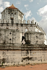 Thai ancient fortress park in Bang Lam Phu old town