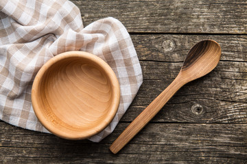 Wooden spoons and bowl.