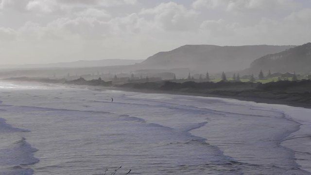 Oceans and cliff of Muriwai Beach