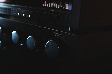 volume control knob of hi-fi amplifier