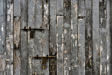 Wood plank door detail, Yangon, Myanmar