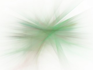 Abstract fractal with chaotic accumulation of green blurry rays