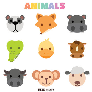 Animals head collection