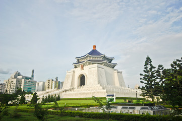 CKS Taiwan independence hall with blue cloudy sky in the afternoon