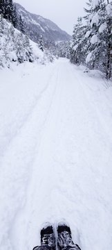 Schneeboots im Schnee