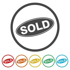 Sold Out icon vector over a white background