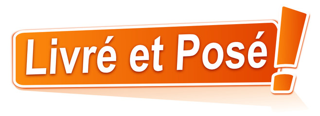 livré et posé sur symbole étiquette orange