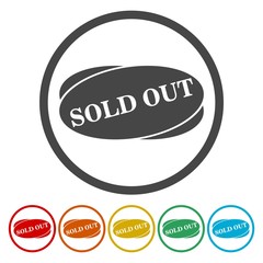 Sold Out icon vector over a white background