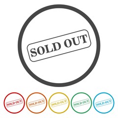 Sold Out icon vector over a white background