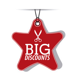 hanging red tag icon. Price offer discount and market design. Isolated design. Vector illustration