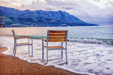 two chairs on the beach