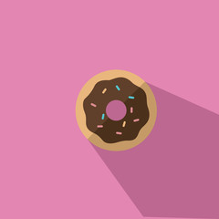 A Donut With Chocolate Icing Vector illustration