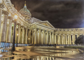 Fototapeta na wymiar Kazan Cathedral in St. Petersburg. night view