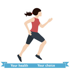 Fototapeta na wymiar Woman Running Vector Illustration