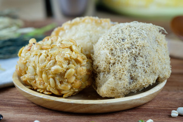 fried cakes with vegetables