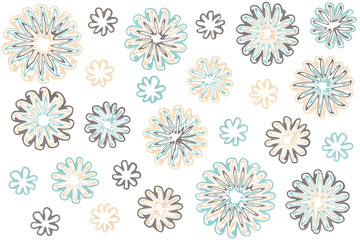 Watercolor abstract flowers on white background