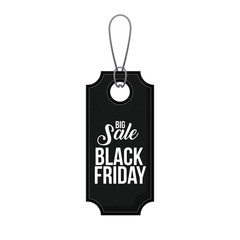 hanging black tag icon. Black friday price offer discount and market design. Isolated design. Vector illustration