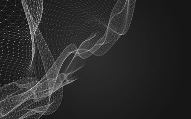 Naklejka premium Abstract polygonal space low poly dark background, 3d rendering