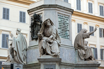 Rome - Biblical Statues at Base of Colonna dell'Imacolata