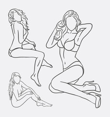 Sexy girl sketch. Good use for symbol, logo, web icon, decorative element, sign, mascot, or any design you want.