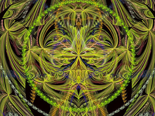 Abstract Magic energy multicolored fractal. 3D rendering.