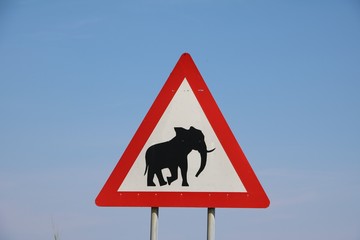 Traffic sign Caution elephants